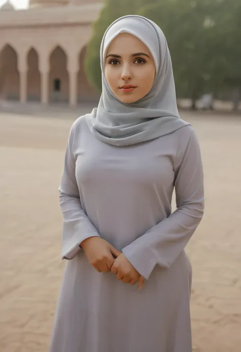 1girl, solo, beautiful face, high detailed realistic eyes, double eyelids, high detailed realistic pupils, (upon body from head to waist:1.36), (wearing hijab:1.37), (moslem headscarf:1.37), reading glasses, sitting alone on a long chair, amazing mosque pa...