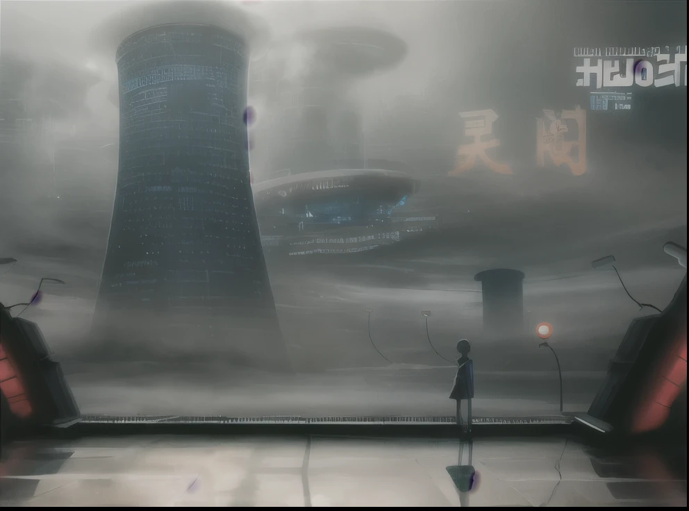 There is a photo of a futuristic city with cooling towers, Neil automata concept artsyle, Neil automata concept art, Neil inspired, Steam engine matte spray paint, concept art | Rutkoski, surreal concept art, ultra realistic matte, eerie nostalgic concept ...