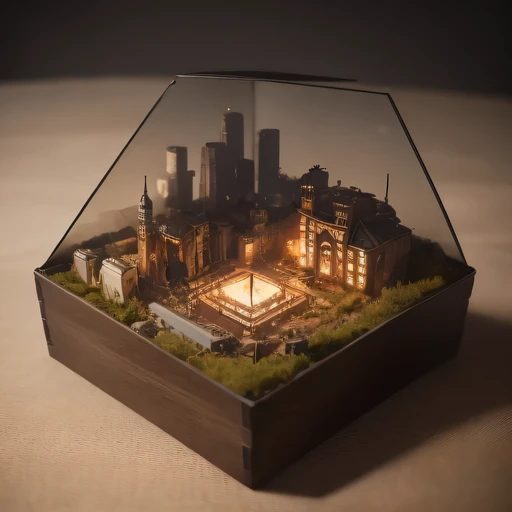 3658年Lunar soil realistic model, (bifurcation, original photo, best quality, masterpiece:1.4),SteampunkCyberpunk6820 City,(CyberpunkLunar soil light:1.3), Lunar soil (related to land),(in a small nature box:1.3),Isometric, small nature, landscape on founda...