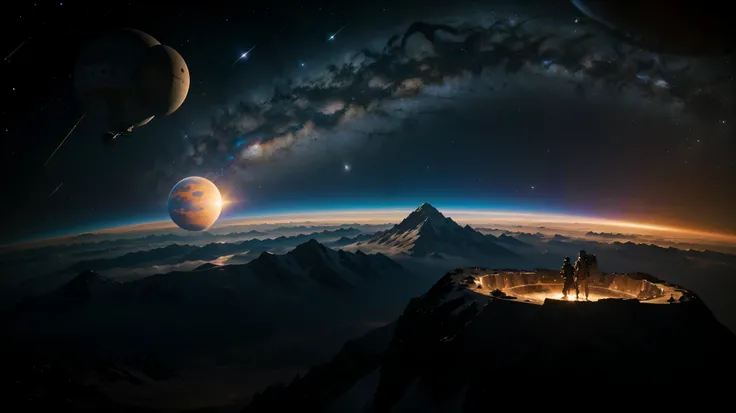 masterpiece, space, planets, discoverers, Super resolution, magnificent landscape