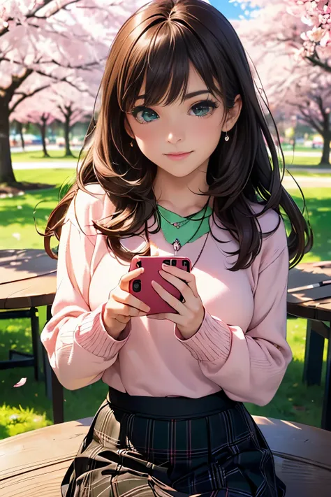 ((table top, highest quality, High resolution, nffsw, perfect pixel, Depth of bounds written, 4K, nffsw, nffsw))), 1 girl, single, alone, beautiful anime girl, beautiful art style, anime character, ((long hair, bangs, brown hair)), ((green eyes:1.4, round ...