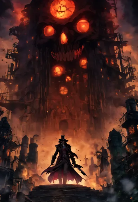 Van Helsing, steampunc, Dark Fantasy, high detail, hyperrealistic, cinematic frame