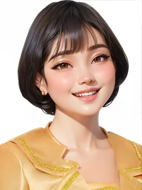 a close up of a woman with a smile on her face, nivanh chanthara, headshot profile picture, yun ling, official photo, headshot photo, jaeyeon nam, mai anh tran, cindy avelino, inspired by Kim Jeong-hui, yanjun chengt, headshot portrait, full protrait, jani...