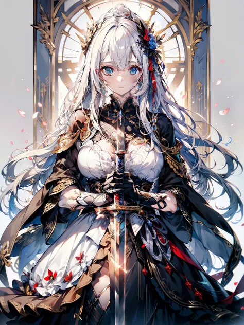 official art, ヨーロッパのmasterpiece女性,, light silver hair , deep blue eyes, (masterpiece、highest quality、High resolution: 1.4),In 8K, anime art nouveau, Highly detailed exquisite fan art, anime fantasy illustration, clean detailed anime art, detailed anime art...