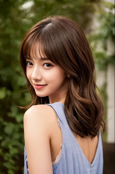 ((Best Quality, 8K, Masterpiece: 1.3)), 1 Girl, Slim Abs Beauty: 1.3, (Hairstyle Brown Hair Shortcut, Big: 1.2), Dress: 1.1, Super Slender Face, Delicate Eyes, Double Eyelids, Smile, Home, Raw Photo