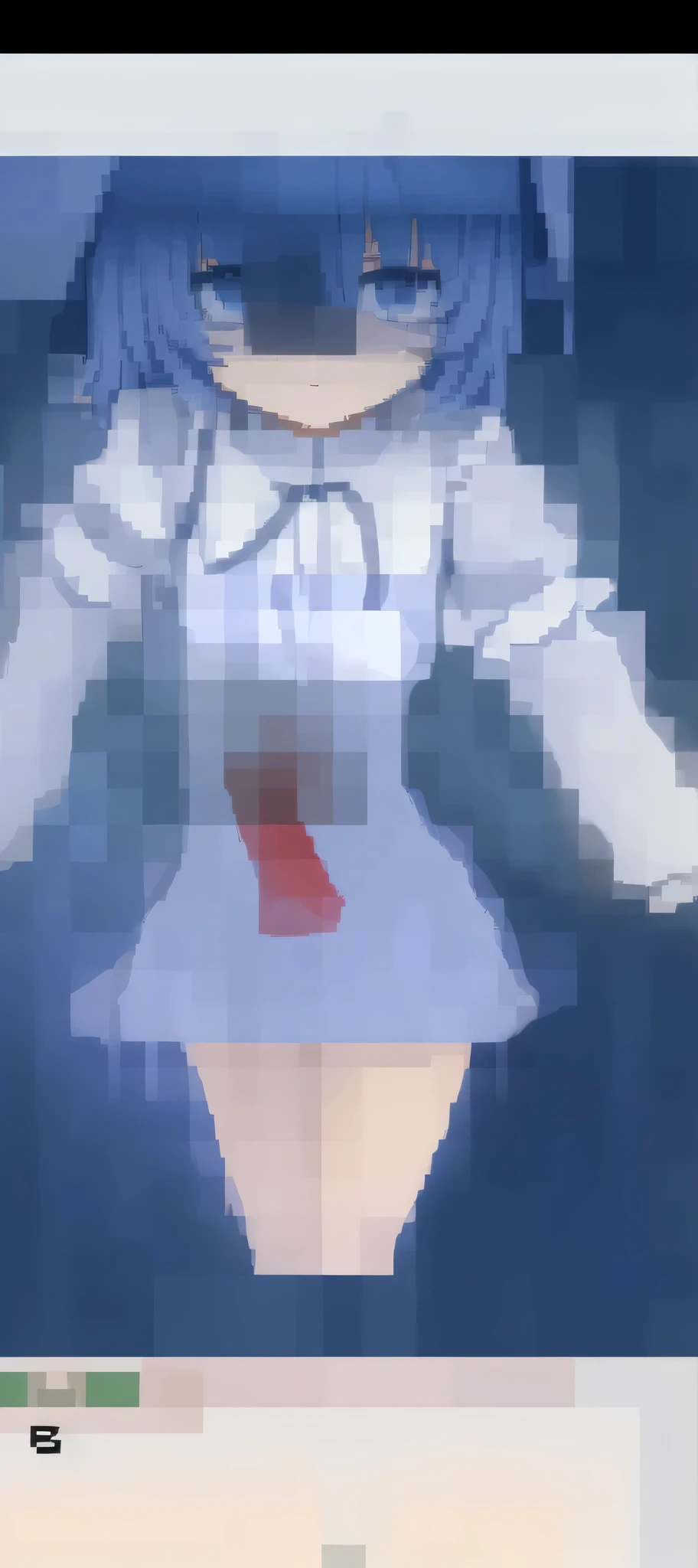 , deblur, , Cherno touhou, vague and questionable, pixelated, Pale young ghost girl, very fuzzy, Cherno,  wear clothes