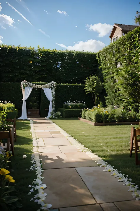 wedding garden with flowers 