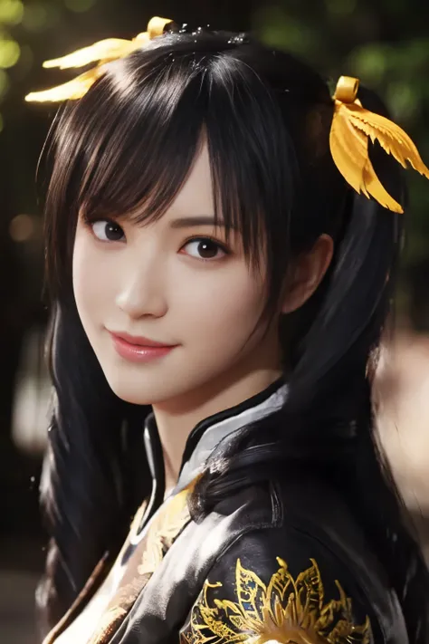 tekken xiaoyu,masterpiece、1 kawaii girl、17-year-old high school student、smile,fine eyes、puffy eyes、bright outdoor,bright downtow...