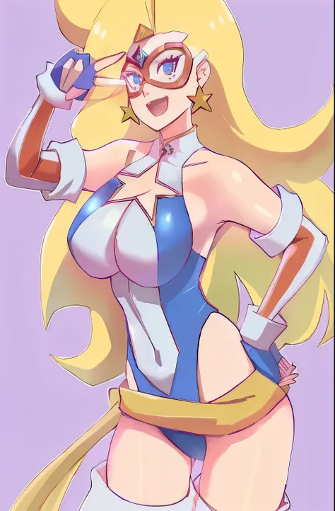 una caricatura de una mujer vestida de azul y blanco, caballeros de la chica del zodiaco, lola conejita fanart, hero 2d fanart artstation, marin kitagawa fan art, llave para gadgets, portrait of a female anime hero, Ultra Mega Super Hyper Hermoso, portrait...