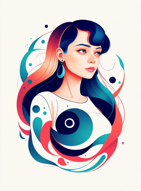 arte vetorial， isolado no fundo branco puro vazio(3)(pela artista Anna Dittman (Anna Dittmann) (Anna Dittmann):1), (((obra-prima))), (((melhor qualidade))),((Extremamente delicadamente lindo)), flat illustration