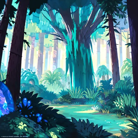 award winning photo, ((masterpiece,best quality)), surreal mmorpg game forest, absurdres, Vivid_Setting, no humans, scenery, cinematic composition, close-up background of dense forest, jungle