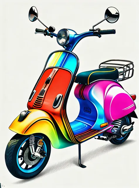 motocicleta vespa rainbowpencilrockai