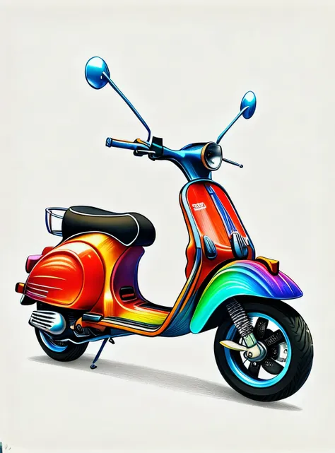 Motocicleta vespa RainbowPencilRockAI