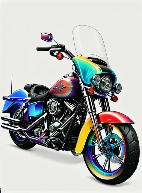 rainbowpencilrockai motocicleta harley-davidson