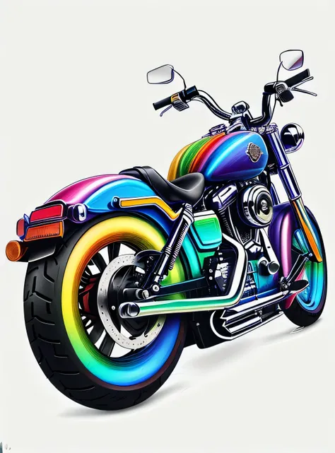 rainbowpencilrockai motocicleta harley-davidson com fundo preto