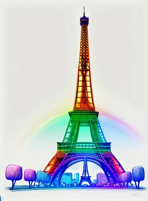 Torre Eiffel RainbowPencilRockAI