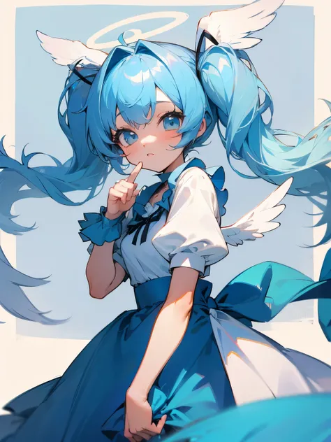 angel angel wings ring girl twintails light blue hair cute