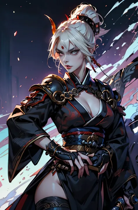 Krenz Key Art Feminine, highly detailed art germ, Ruan Jia and Artgerm, Onmyoji detailed art, beautiful character drawings, Loss Draw Sakimimi-chan, Artjam and Luan Jia, magnificent exquisite character art, lady in red armor, by Jan J., beautiful female sa...