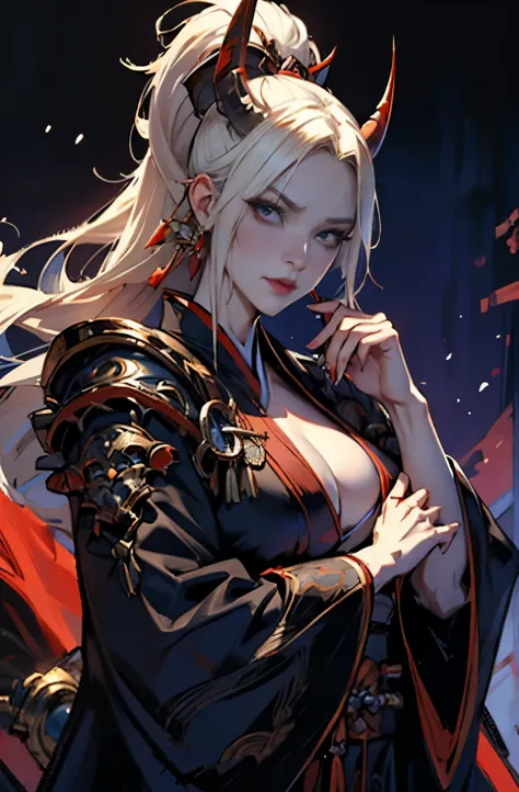 Krenz Key Art Feminine, highly detailed art germ, Ruan Jia and Artgerm, Onmyoji detailed art, beautiful character drawings, Loss Draw Sakimimi-chan, Artjam and Luan Jia, magnificent exquisite character art, lady in red armor, by Jan J., beautiful female sa...