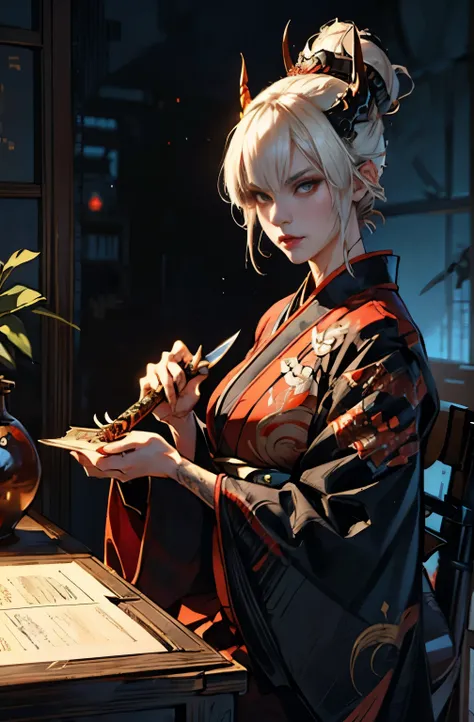 Krenz Key Art Feminine, highly detailed art germ, Ruan Jia and Artgerm, Onmyoji detailed art, beautiful character drawings, Loss Draw Sakimimi-chan, Artjam and Luan Jia, magnificent exquisite character art, lady in red armor, by Jan J., beautiful female sa...