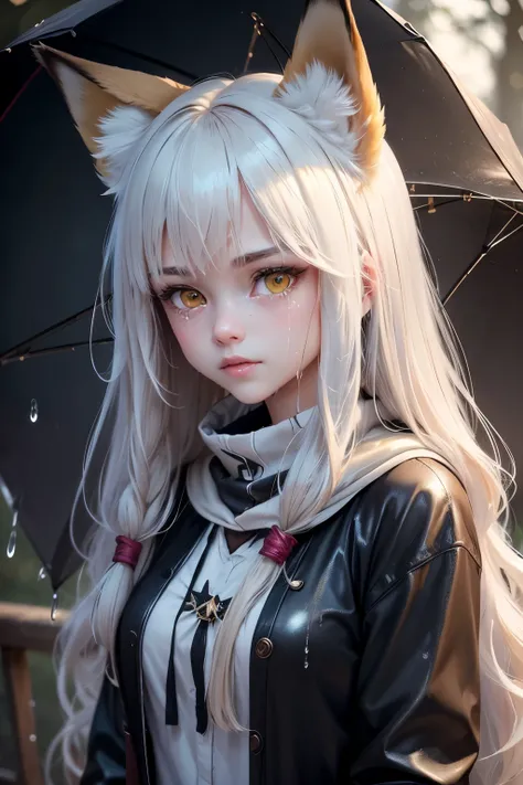 (best quality,4k,8k,highres,masterpiece:1.2),ultra-detailed,realistic:1.37, HDR, UHD, studio lighting, vivid colors, extreme detail description, bokeh, portraits, BLARKY beautiful caucasian girl with very long straight white hair, bangs, hair between eyes,...