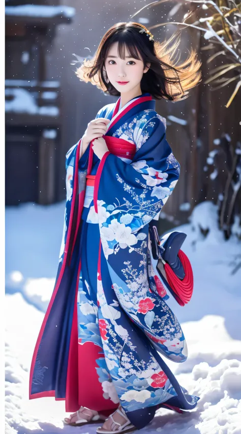 ((Kimono))、(full body Esbian)、(top-quality,masterpiece:1.3,超A high resolution,),(ultra-detailliert,Caustics),(Photorealsitic:1.4,RAW shooting,)Ultra-realistic capture,A highly detailed、 Skin texture is natural、25-years old、The skin looks healthy with an e...