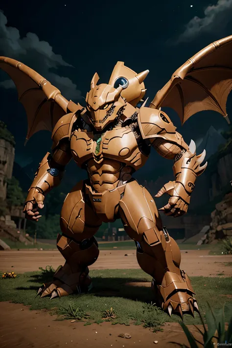 land golem dragon digimon art style