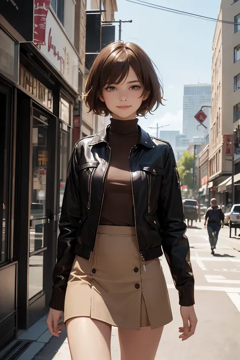 (8K, masterpiece, highest quality, realistic, official art:1.3), detailed face, Detailed small eyes, fine clothes, detailed skin, detailed shiny hair, (From before, cowboy shot:1.5),
break (boyish girl:1.3), (alone, upright:1.5), big breasts, long legs, sm...