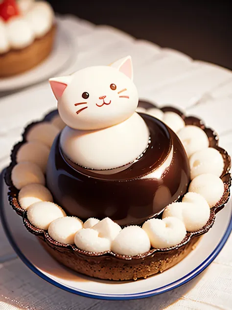 cat-shaped pudding,🍮