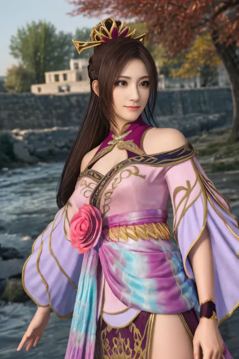 diaochan from sangoku musou 8,masterpiece、1 cute girl、17-year-old high school student、smile,fine eyes、puffy eyes、bright outdoors...