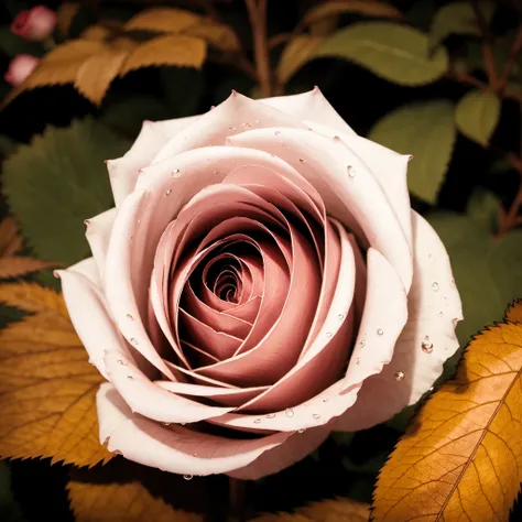 pink, myrose with water drops