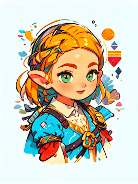 1girl, solo, zelda, botw style, fashion style, (fixed hand), (masterpiece, best quality, ultra-detailed), front view, dynamic view, uhd, portrait, face detail, eye detail, ((masterpiece)),(illustration),(((best quality)), high resolution illustration,Amazi...