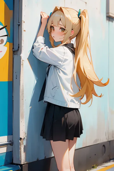 waifus con vestimenta urbana latina en una pared blanca