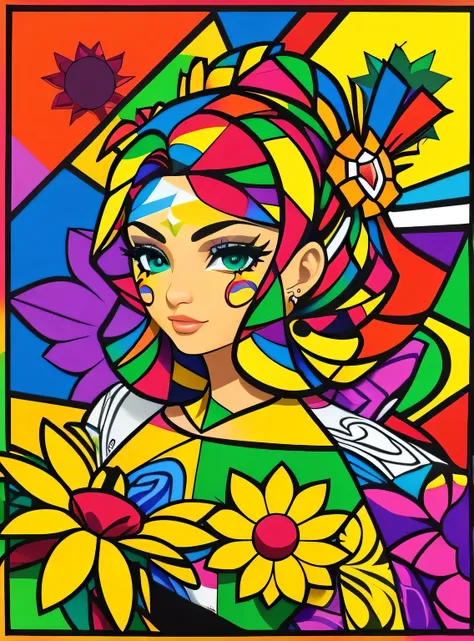 (FLOR DE GIRASSOL EDUARDO KOBRA ,Romero Brito,The Filling Twins ,multidimensional geometric wall PORTRAIT, arte, Chibi,
Yang08k, lindo, Colouring,
Primary works, qualidade superior, melhor qualidade, Arte Oficial, Beautiful and Aesthetic, 512 mil