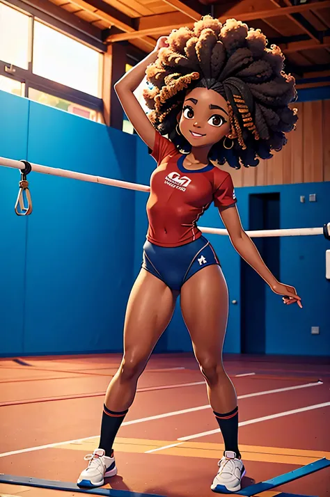 HD, dark skinned, young girl, age 8, humanoid, honey, brown eyes, (((brown eyes))), black afro hair, (((afro hair))), Jackie Parris, ((((Jackie Parris)))), full body cgsociety, 3 d character art, full character body, detailed full body concept, stylized ch...