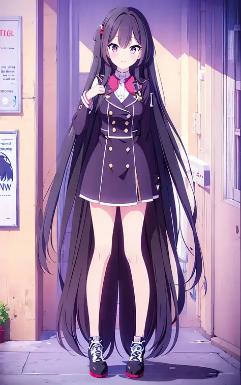 Anime girl with long black hair and uniform, beautiful anime high school girl, long hair anime girl, marin kitagawa fanart, Small curves , anime moe art style, Cute girl anime visual, hanayamata, yandere. expensive, naughty anime style, seductive anime gir...