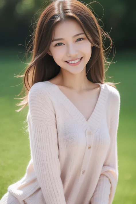 nice smile seeing this、One pretty woman、Bold poses、a smile、17 year old girl、Cute、The upper part of the body、


Under the Autumn Sky、Colorful color sweaters、Medium hair、、Natural Color Lip、fair white skin、(​masterpiece、16k image、high-level image quality、top-...