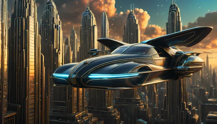 art deco style flying car, art deco style science fiction, art deco style future skyscrapers

(best quality,4k,8k,highres,masterpiece:1.2),ultra-detailed,(realistic,photorealistic,photo-realistic:1.37),HDR,UHD,studio lighting,ultra-fine painting,sharp focu...