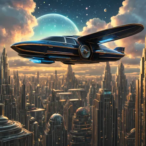 art deco style flying car, art deco style science fiction,

(best quality,4k,8k,highres,masterpiece:1.2),ultra-detailed,(realist...