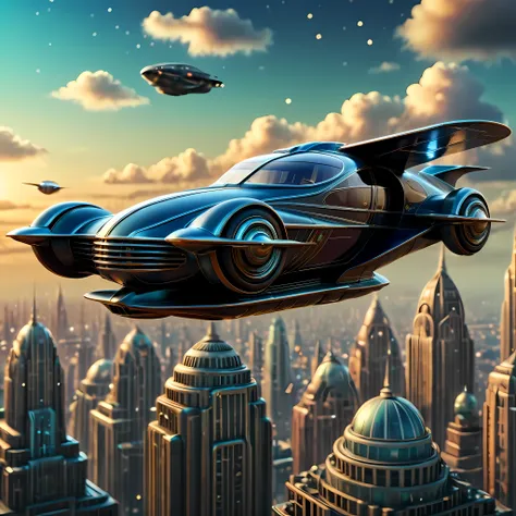 art deco style flying car, art deco style science fiction,

(best quality,4k,8k,highres,masterpiece:1.2),ultra-detailed,(realist...