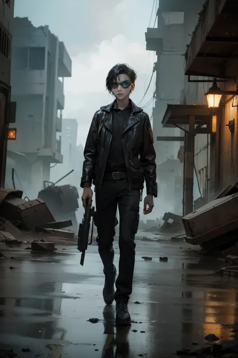 In the heart of a desolate, dystopian landscape, a slender and lanky figure of a 17-year-old Indonesian government agency spy stands with poise and sophistication. With his legs folded neatly, he cradles a highly realistic AK-47 pistol, its metallic sheen ...