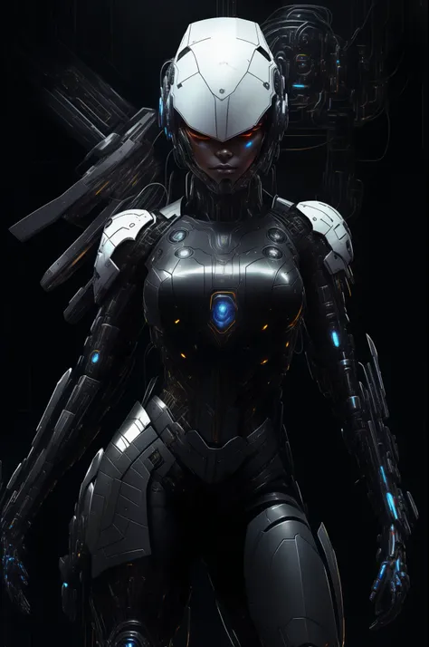 hay una mujer con un traje futurista y un casco puesto, cyborg hembra, cyborg - girl, chica cyborg, cyborg woman, hermosa chica blanca cyborg, hermosa chica cyborg, cyber suit, mujer cyborg perfecta, perfect anime cyborg woman, chica anime cyberpunk mech, ...