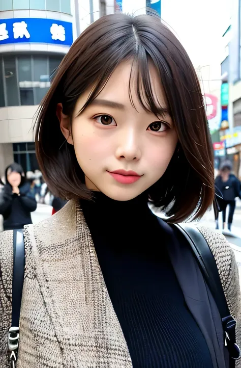 16k, 1 Very beautiful Japanese woman 20 years old、Model wearing fashion on the streets of Shibuya --ar 5:4 - style raw