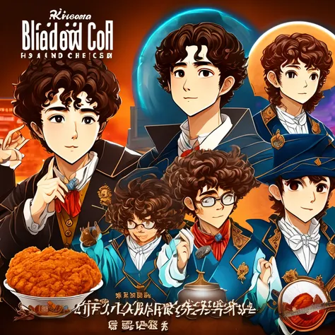 fried chicken、brown hair、perm、wizard