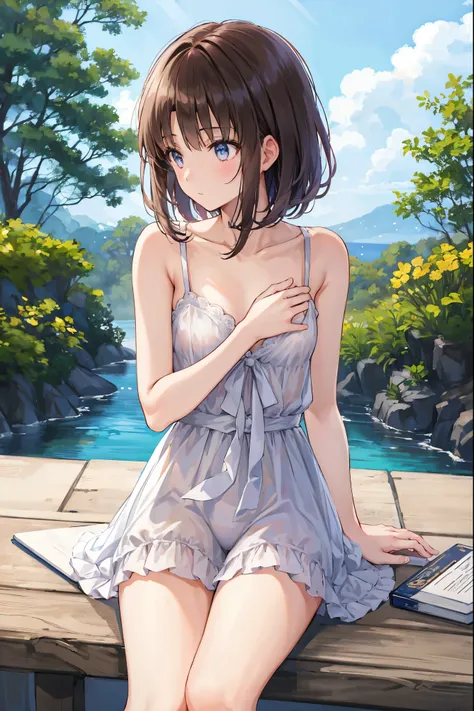 How to sit a girl，Depth of written boundary, delicate eyes, full hand, 余分な手feetなし，small breasts，I can see your underwear，reference５Book，arm２Book，feet２Book，distinct nose bridge，fine skin、Smooth、perfect beauty、small breasts、thin，Natural style，brown hair、Book...