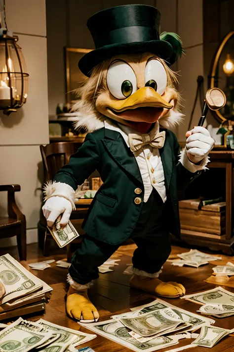 Scrooge McDuck with money