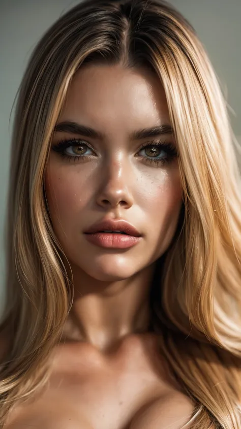 (((ultra-realistic))), (artistic realization), (ultra-detailed face and eyes: 1.4), 1 girl, (blonde) , (naked) , (hair covers fa...