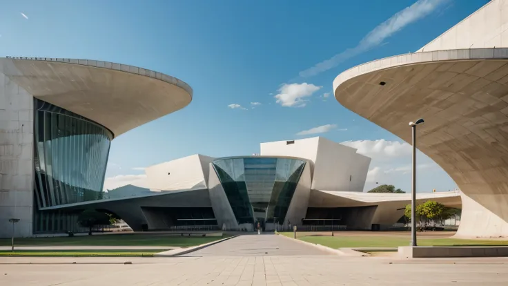 Contemporary monumental architecture for a museum&#39;art inspired by&#39;Work of&#39;Oscar Niermeyer in Brasilia