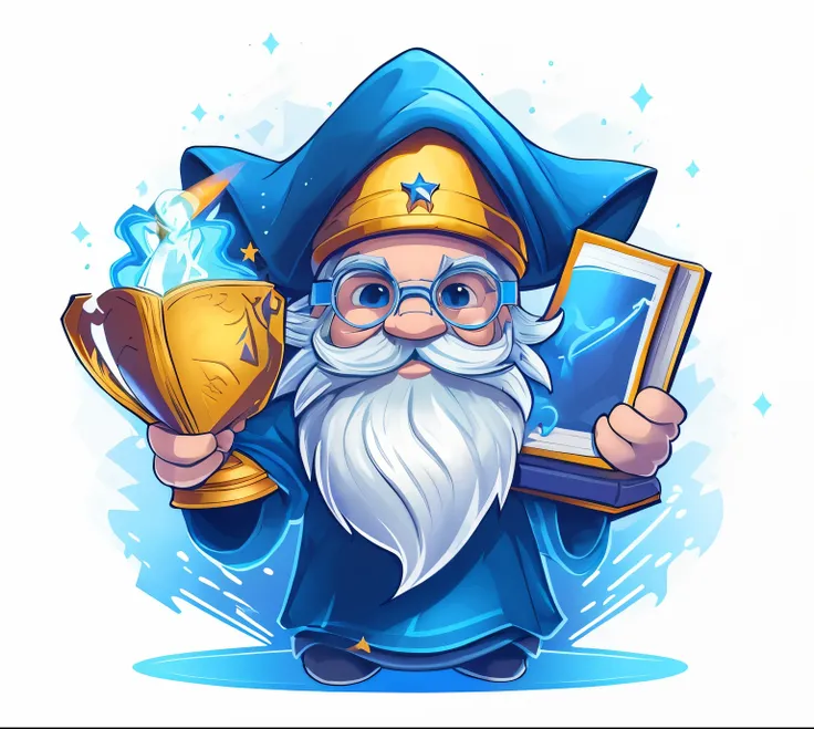 cartoon wizard with a golden trophy and a book, wizard reading a directory, wizard, portrait of a wizard, spell casting wizard, wizard casting a spell, male wizard, young wizard, wizard themed, wizard holding a cage, dressed as a wizard, portrait of a youn...