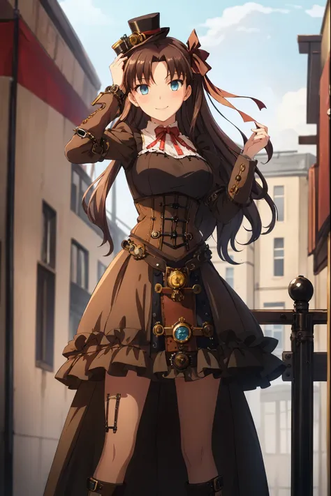 anime style, highest quality, (masterpiece:1.2), very detailed,
downtown tohsaka rin,
1 girl, alone, looking at the viewer, blus...